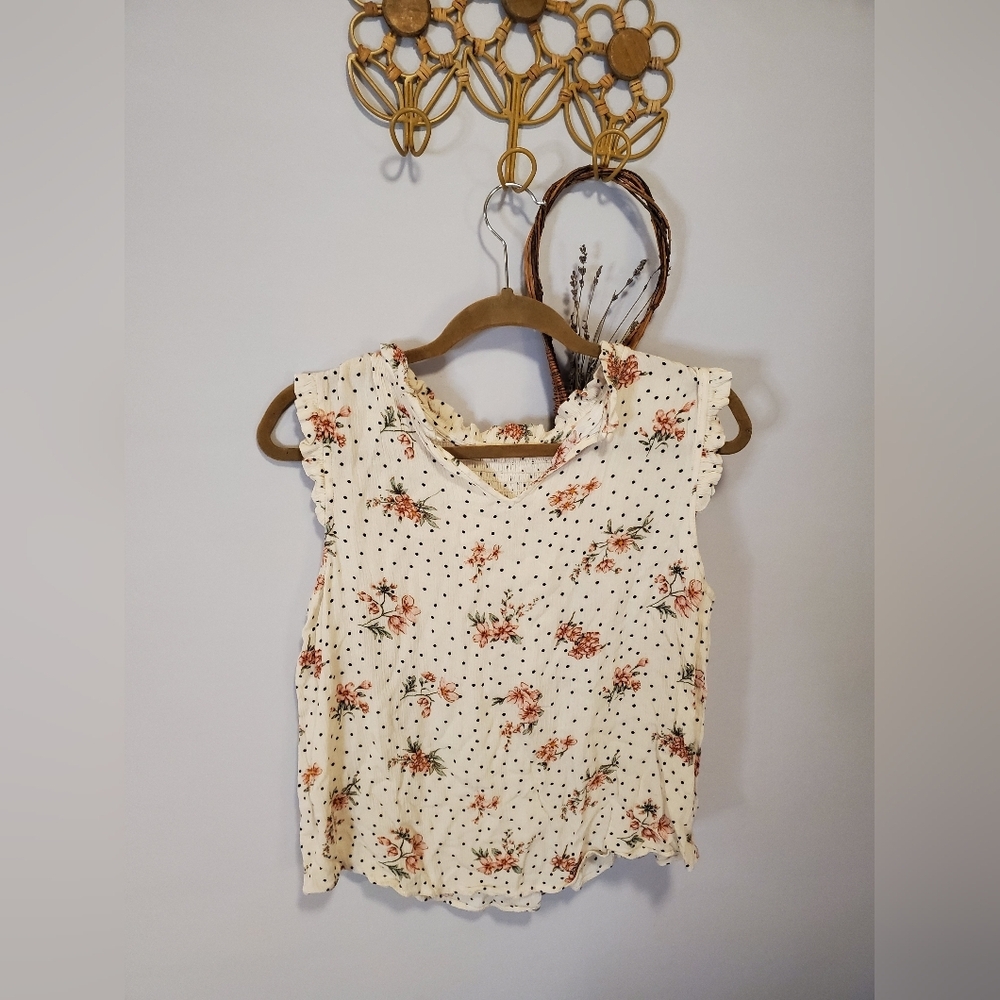 Kids Floral Ruffle Sleeve Top - Picture 6 of 6